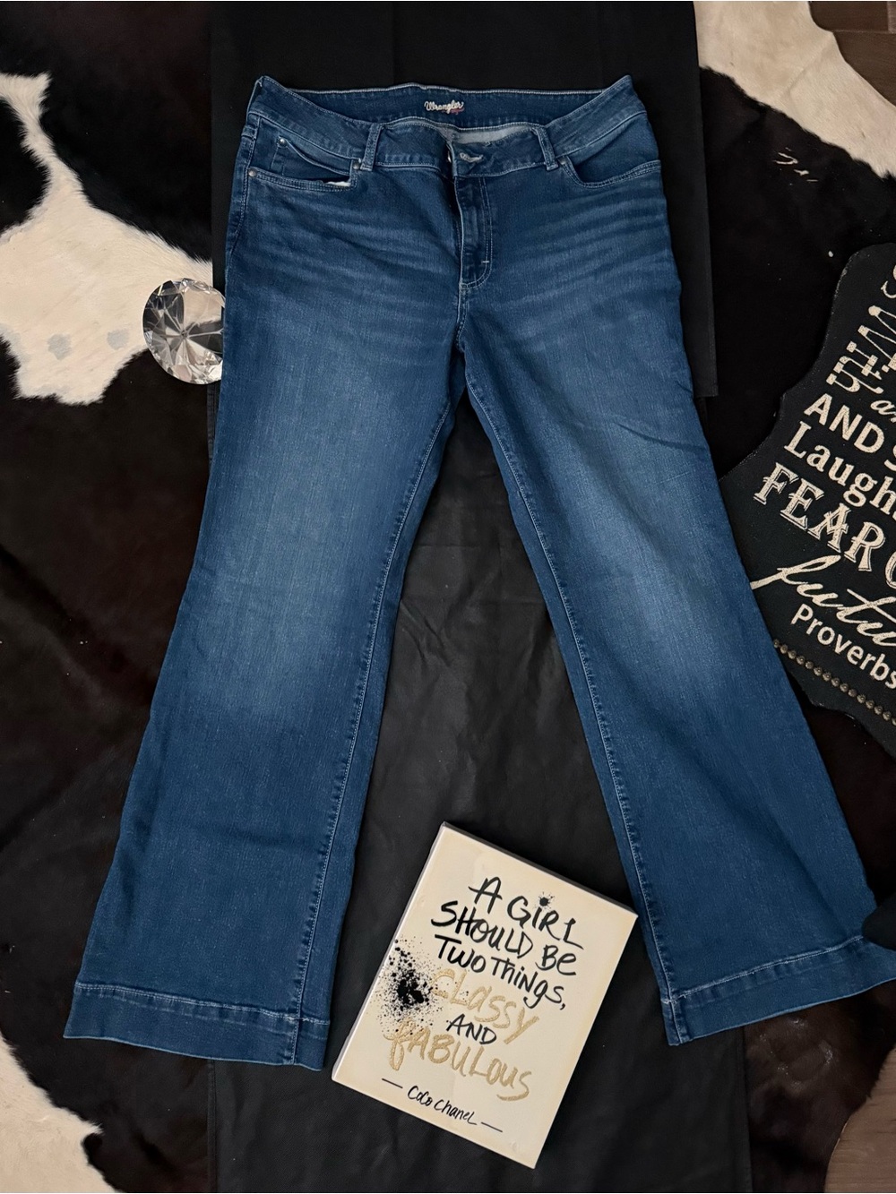 Wrangler Women's Dark Blue Flare Jeans